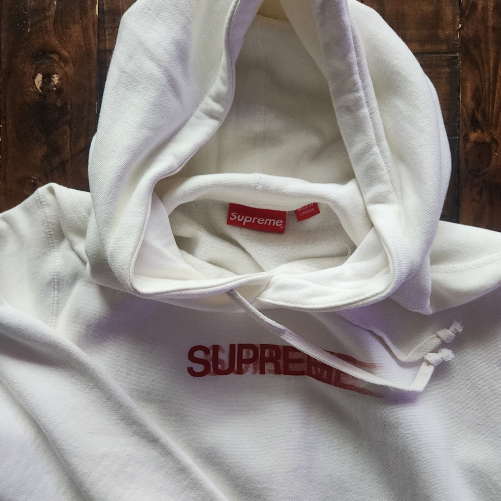 Supreme White Hoodie with Red Logo